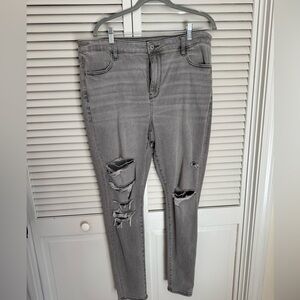 Grey American Eagle Ripped Jean